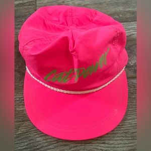 Vintage Caterpillar Cat Power Neon Pink Rope Hat Snap Back